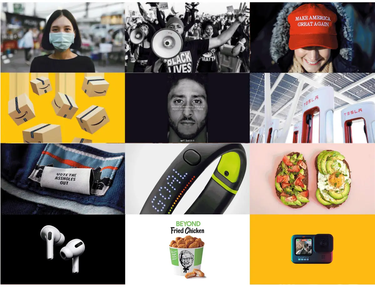 A grid of contemporary brand and cultural moments